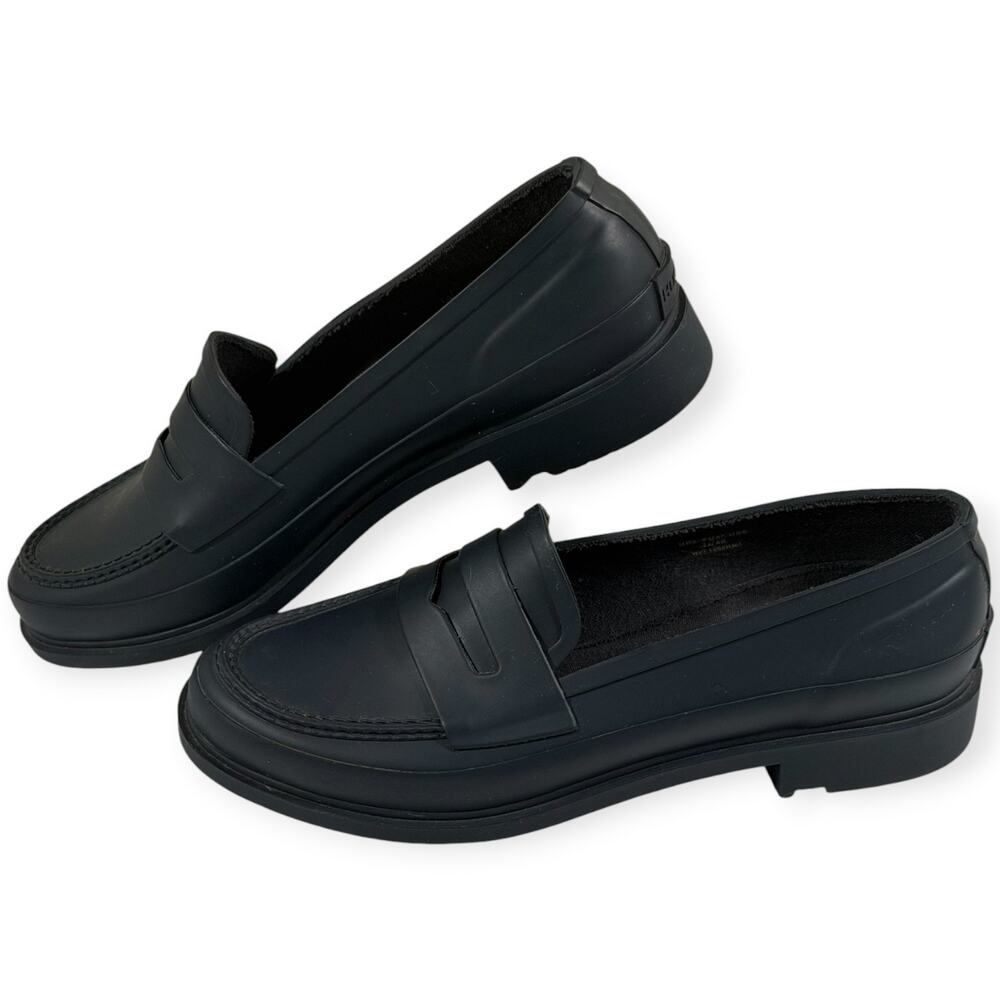 Hunter Penny Loafer Rain Shoe, Navy, Synthetic, Women's 6, EU 37